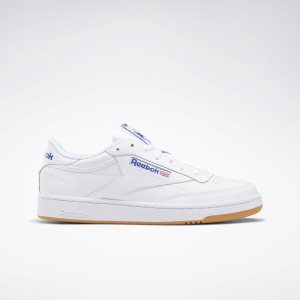 Reebok Club C 85 Turnschuhe Damen - Weiß/Königsblau - DE 715-BPH